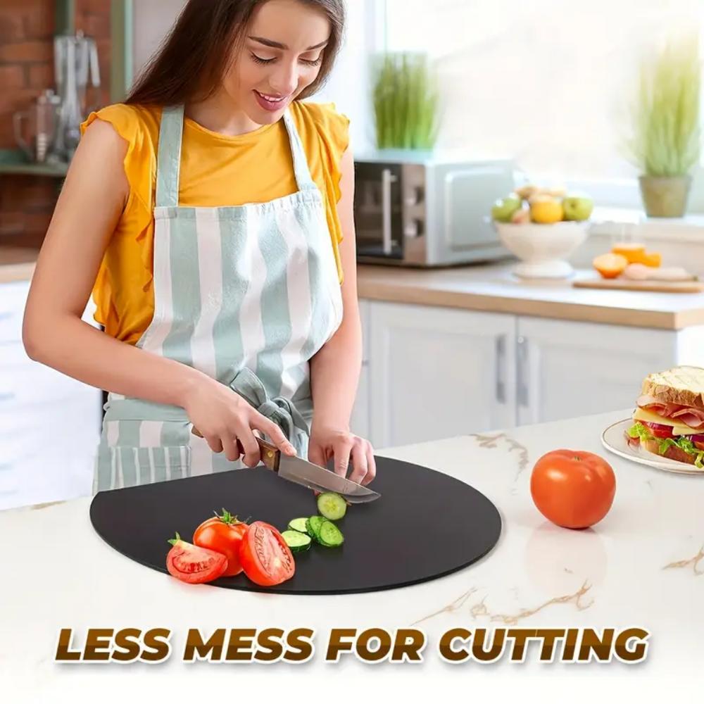 TPU Double-sided Flexible Cutting Board, Anti-slip Rubber Semi-circular Cutting Board Pad, BPA-free, Knife-free, Non-toxic, Dish
