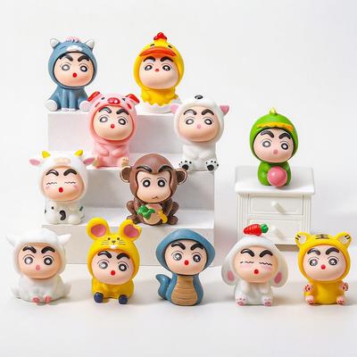 12 Stück/Set Tier-Buntstift Shin-chan Actionfigur Mini-Figur Spielzeug Cartoon Niedlich Sammlerstück Modell Puppe Fans Geburtstagsgeschenke