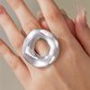 Minimalist Irregular Circle Design Chunky Ring In Stainless Steel 18K Gold Plated Statement Rings For Women Modern Chic Jewelry