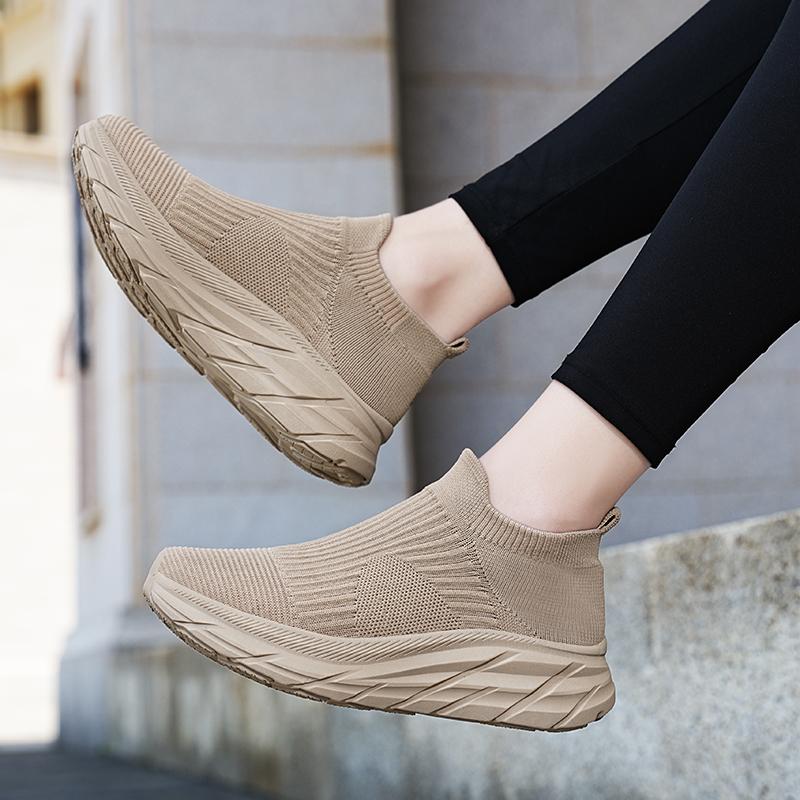 Summer breathable new thick-soled leisure travel socks shoes fly-woven sports mesh shoes