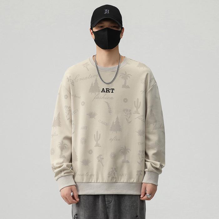 Men s Trendy Round Neck Long Sleeve Hoodie - Spring/Autumn 2025 Collection 4XL