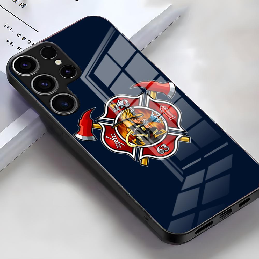 Fire Department Logo Phone Case For Samsung S26 S25 Edge Ultra S23 S22 S21 S20 Ultra Plus S24 Fe A54 A53 A25 Glass Cover