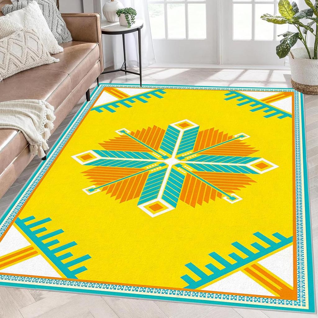 Geometric Floral Pattern Carpet Rug Home Decoration Multicolor Art Deco Elegant Decorative Soft Durable Non-slip Living Room