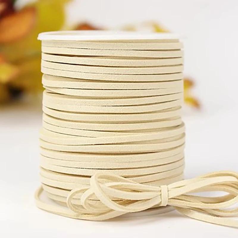 

45m/Roll DIY Flower Decorative Ribbons Jewelry Package Velvet Ribbon Supplies Thread String Faux Suede Braided Cord Leather 45 Meters