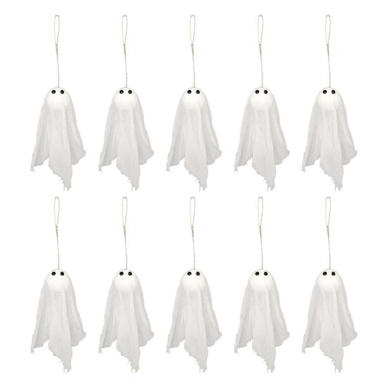Halloween Hanging Ghost Decoration Small White Cloth Ghost Ornaments for Farmhouse Yard Lawn Haunted House Party Decor