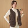 Fuzzy Sherpa Fleece Vest for Women Warm Sleeveless Jacket Cozy Full Zip Waistcoat with Pockets Fall Winnter Outerwear