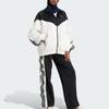 Adidas Originals Tracktop Striped Logo Versatile Comfortable Casual Jacket Women Jacket White Black JZ6777