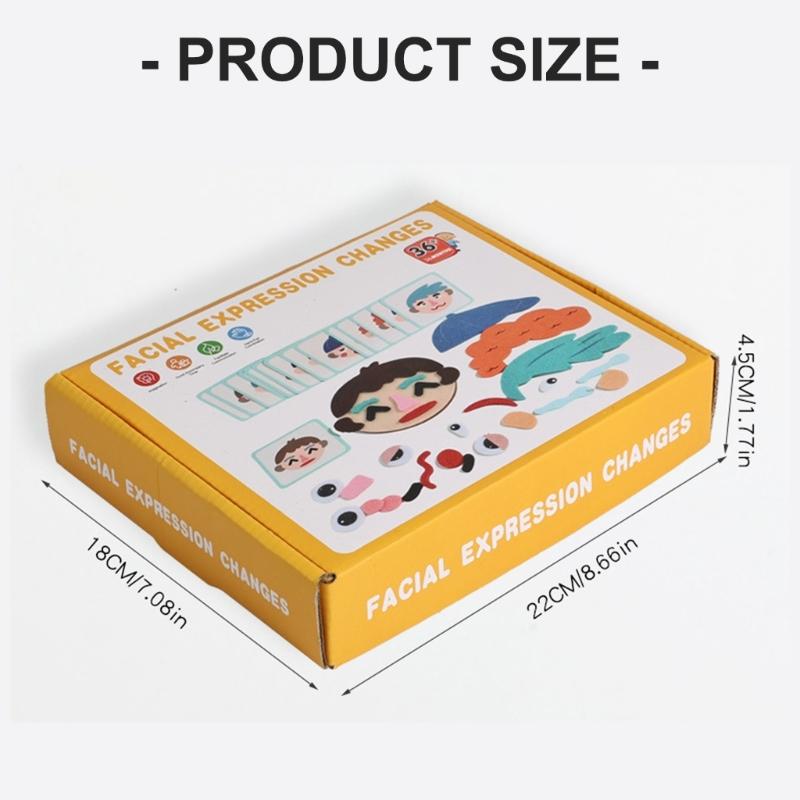 Interactive Play Toy Childrens Emotion Recognition Game Soft Felt Face Parts For Creative Fun