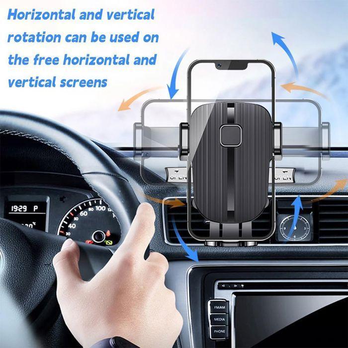 Support Téléphone Voiture Universel, Rotation 360° Réglable Ajustable Stable - Noir
