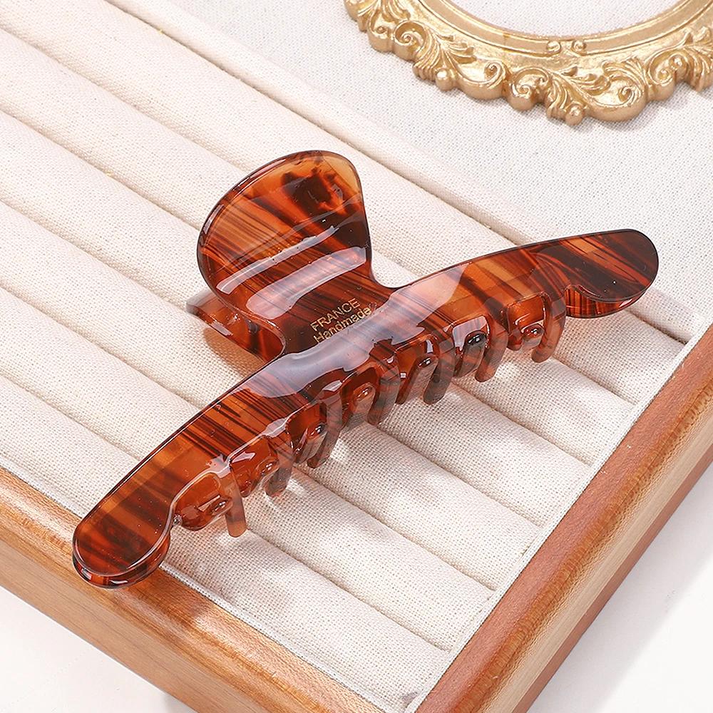 RAINBOW BOWS Women Acetate Leopard Hair Claw Hair Claws Chic Barrettes Crab Hairpins Styling Clips Girls Headwear Hair Accessory