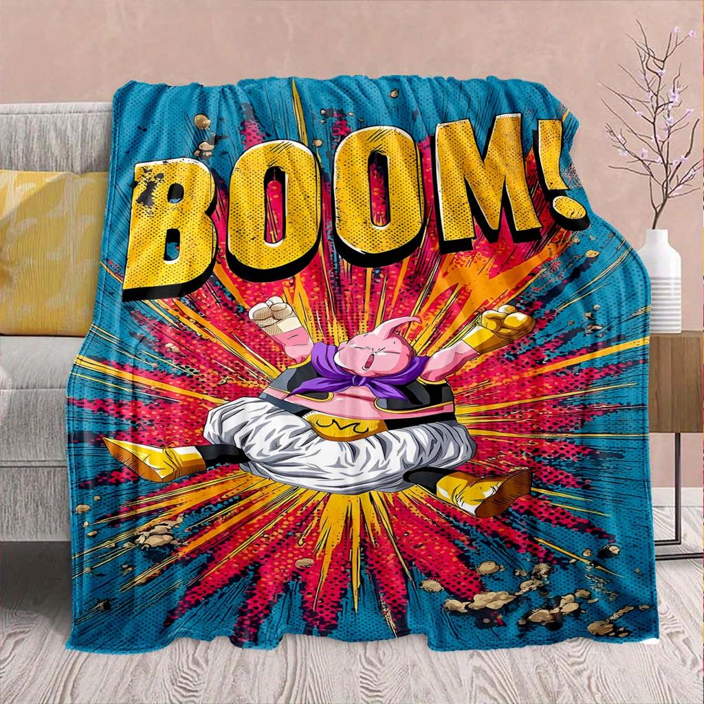 Dragon Ball Anime Flannel Blanket - Soft Warm Perfect for Sofa, Bedding Camping Travel Office Home Decor -QJY