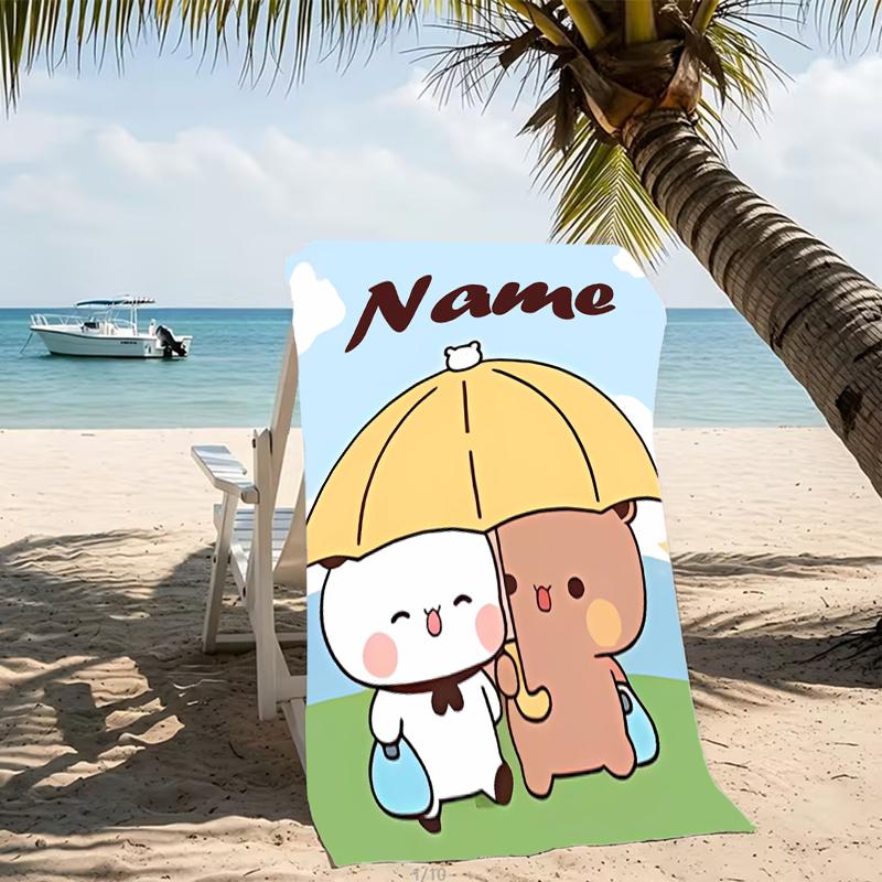 Customizable personalized beach towels Bubu and Dudu themed designs.Suitable for the beach, yoga, sports;ideal as beach accessories