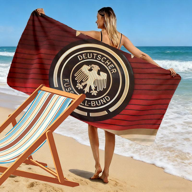 German Football Association Print Beach Towel, Large Soft Quick Dry Towel for Beach Camping Swimming
