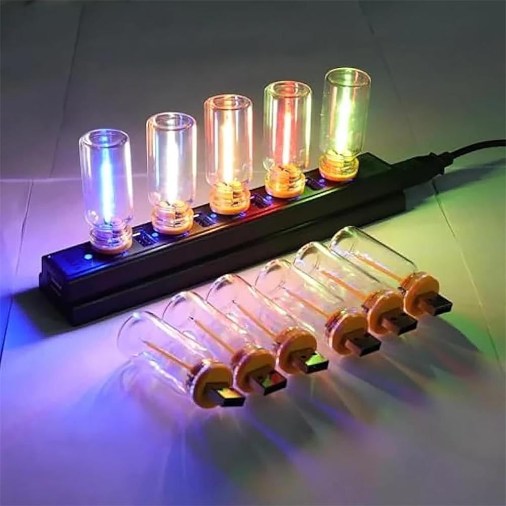 USB-Autolampe, Innenatmosphärenlicht, Retro-inspirierte Stimmungslampe, Glasflasche, kabellose Touch-LED-Autoinnenbeleuchtung