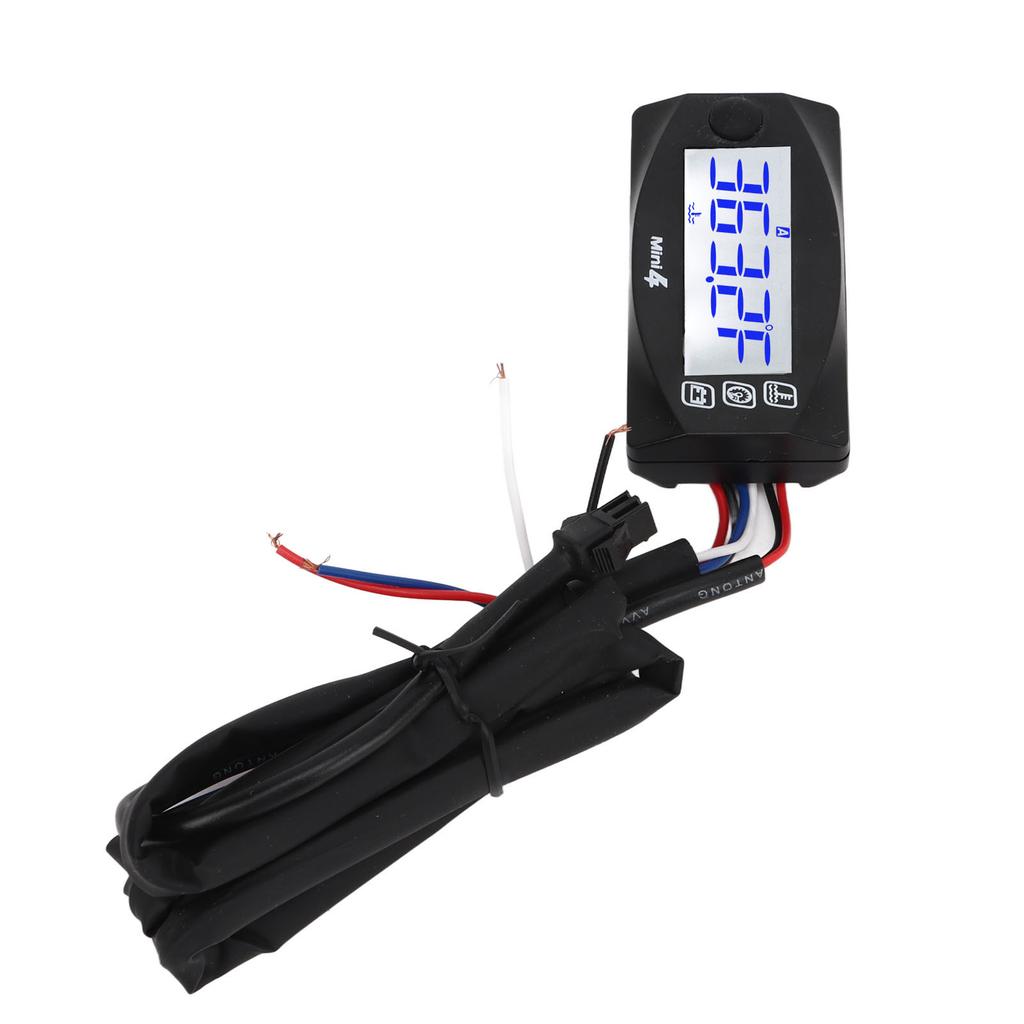 Motorcycle Blue Lighting LCD Water Temperature Gauge Meter 3 Way Connector Wiring Harness Thermometer Kit 16mm 0.63in