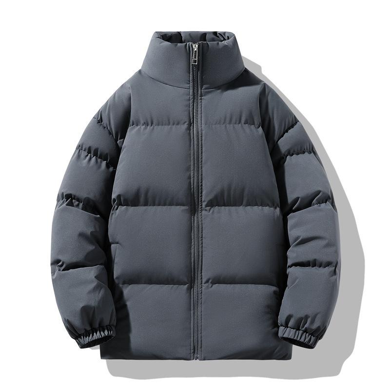Padded Clothes Men's Solid Color Stand-up Collar Winter New Loose Velvet Thickened Cotton Clothes Thermal Down Jacket Jacket Charge