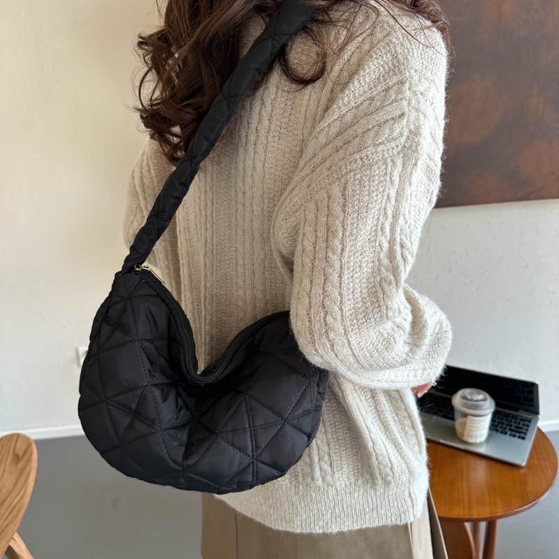 Trendy Black And White Oxford Cloth Tote Bag For Women Stylish Casual Crossbody Bag