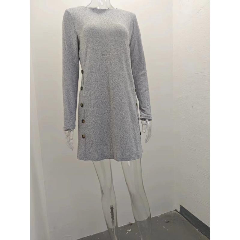 Rochie tricotată cu mâneci lungi, cu mâneci lungi și lungi, de toamnă, de dimensiuni mari