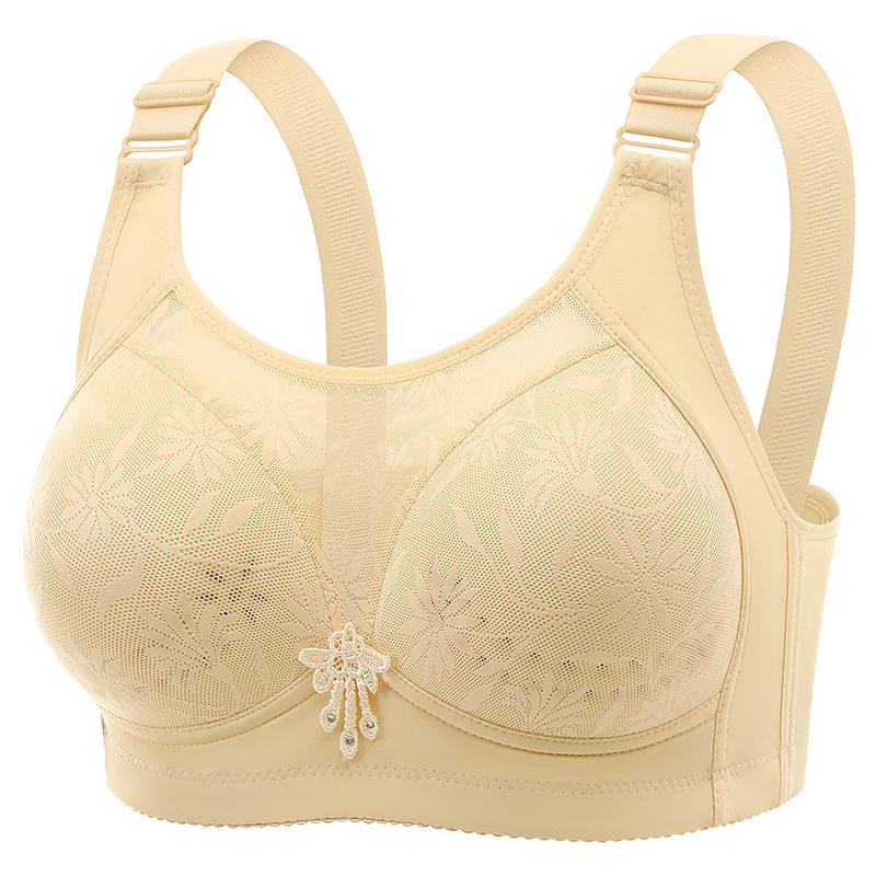 Plus Size Wireless Push-Up Bra: Beautiful Back, Side Support, Breathable Latex Cotton, Comfortable Fit
