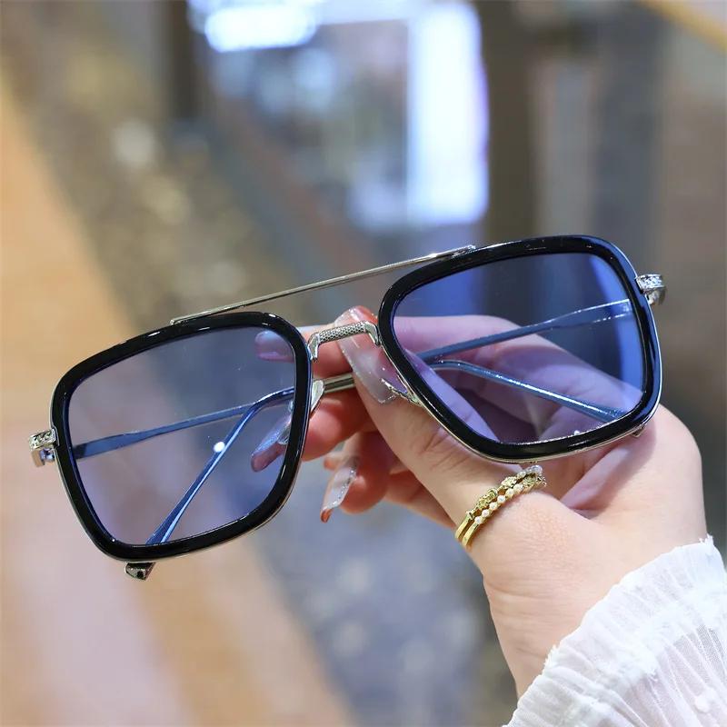 New Square Sunglasses Women Men Cool Brand Designer Colorful Sun Glasses Female Male Metal Frame Outdoor Eyewear