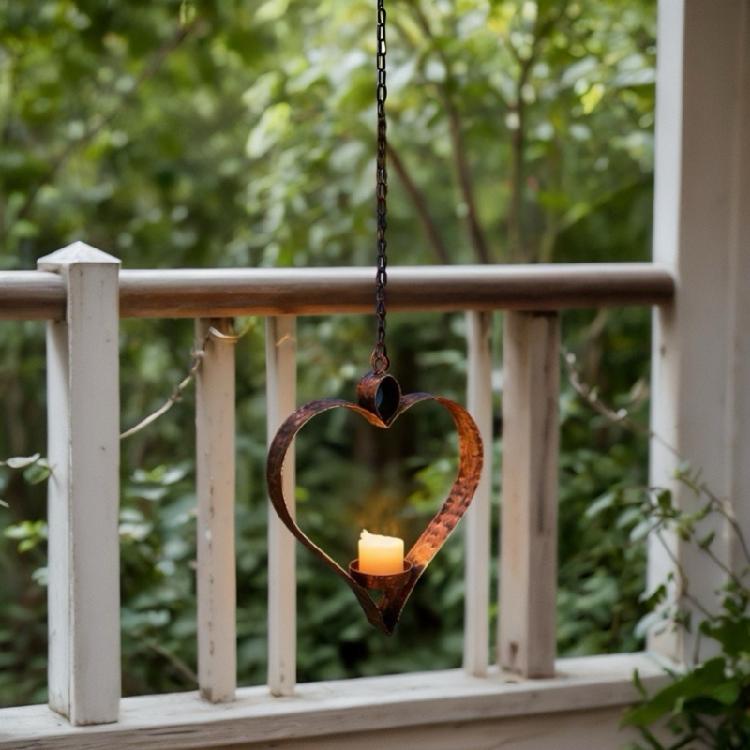 Hanging Tea Lights Candle Holders,Metal Candlesticks Decorative Taper Candle Holders with Chain for Backyard Garden Decors