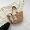 New Woven Women's Bag Spring Versatile Large-capacity Casual Handbag Bow Pendant Foreign Fashion Shoulder Bag