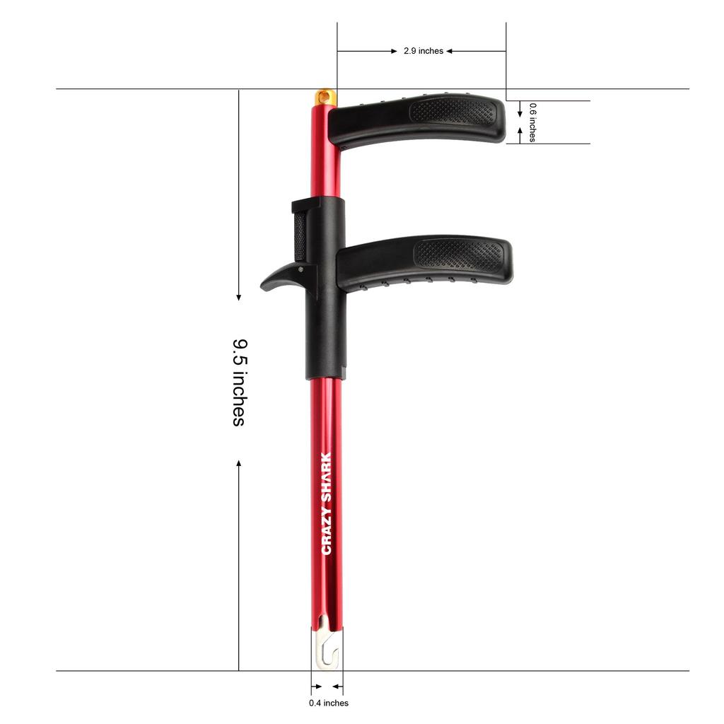 CRAZY SHARK Aluminum Hook Releaser/Remover, Quick Hook Removal, Lightweight, Portable Fishing Tool with Safety Rope