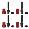 20 Pcs Taper Cone Lug Bolts Aluminum Alloy M12x1.5 Conical Seat Wheel Lug Bolts with Cap Red