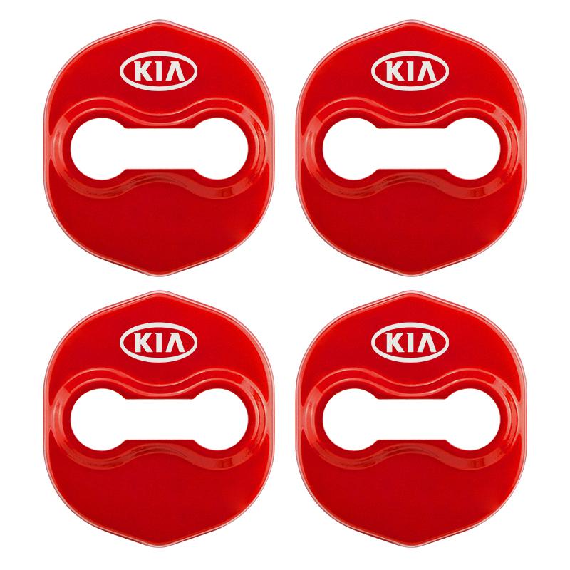 4 Stück 3 Typen Für Kia Rio Ceed Sportage Cerato Soul Autotür-Schlossabdeckung Aufkleber Metall-Emblem Abziehbild Auto-Tür-Styling