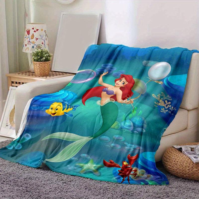 

The Little Mermaid Cartoon Blanket, Short Plush Cute Warm Blanket, Living Room Home Decoration Sofa Four Seasons Travel 80x120cm