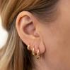 6PCS Simple Gold Plated Copper Metal Minimalist Invisible Huggies Hoop Earrings for Women Glossy Small Geometric Circle Hipho