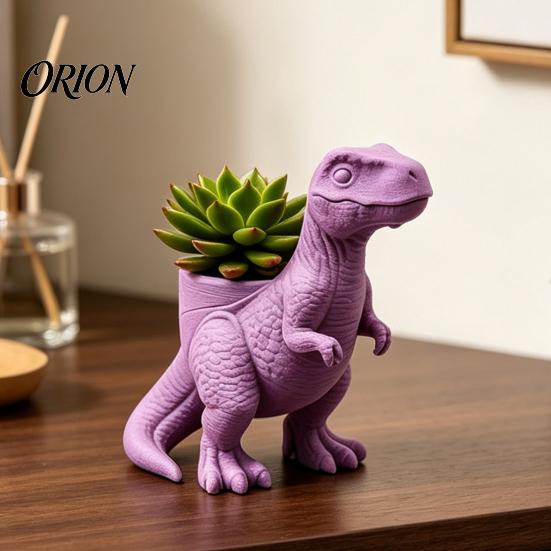 Unikátní narozeninový dárek 3D tištěný květináč dinosaurus, Dekorativní květináč, Tyrannosaurus Rex Stabilní základna Stolní květináč Květináč pro sukulenty kaktusy