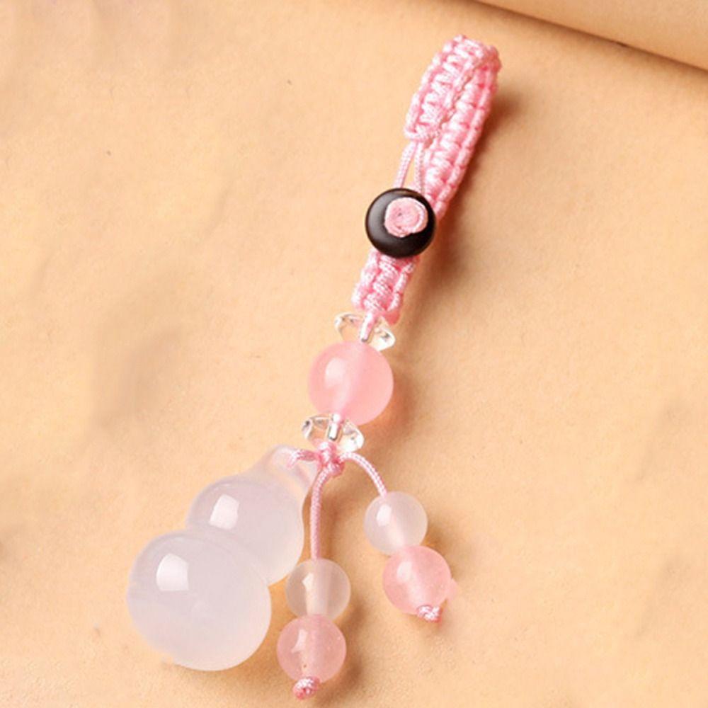 

Брелок «Хорошая мораль» с тыквой, брелок с халцедоновой тыквой, кулон, брелок с подвеской розовый