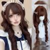 Double Ponytail Synthetic Lolita Wig Ladies Deep-rolled Double Ponytail Wig with Straight Bangs Is Suitable for Daily Christmas Party