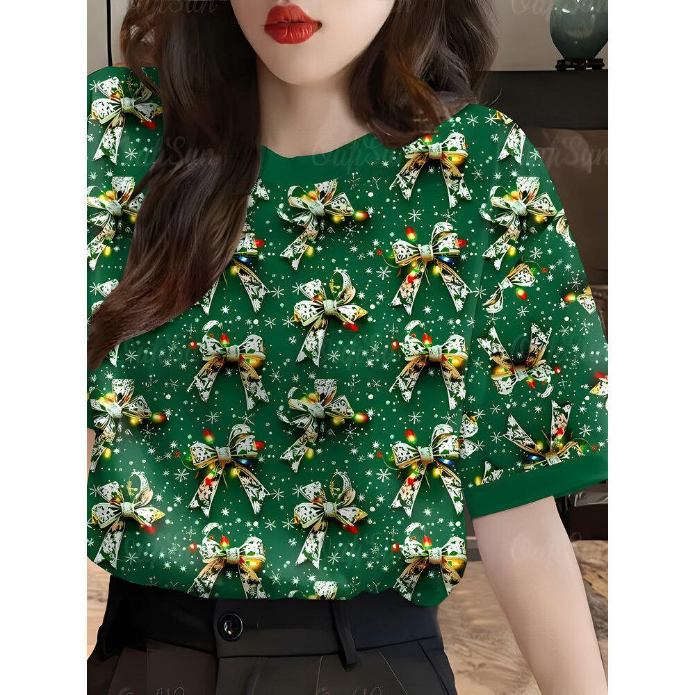 3D printed women s short sleeved round neck T-shirt 2XS