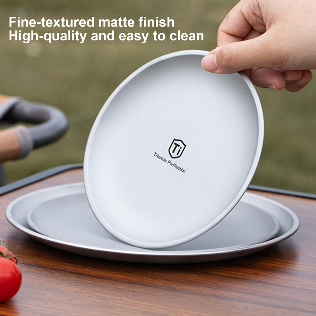 Titanium Camping Plate Outdoor Ultralight Portable Tableware Cookware Stackable Tray For Picnic Hiking Kitchen Equipment