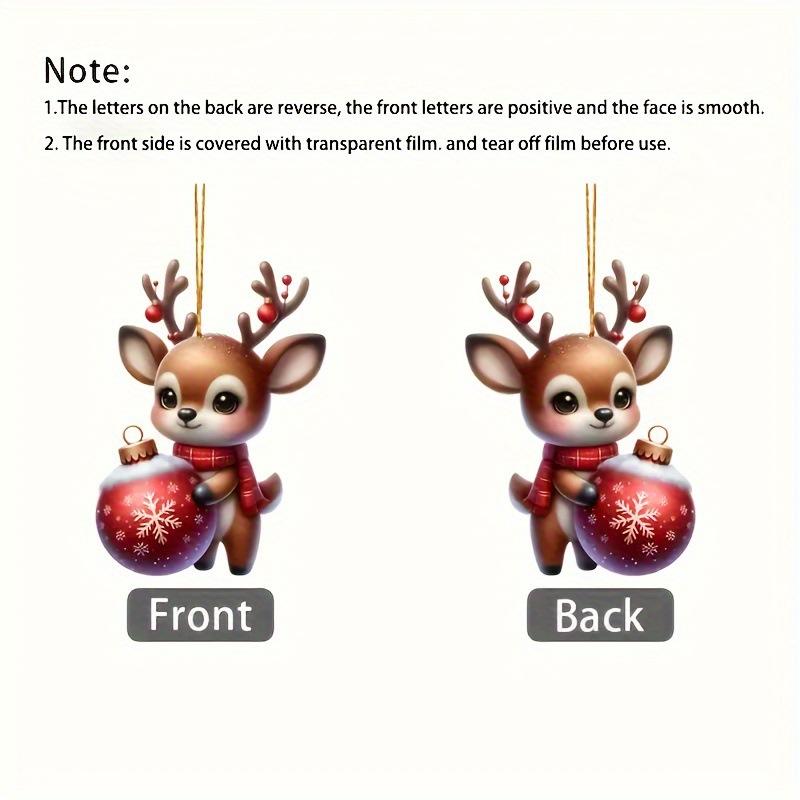 Christmas candy deer acrylic pendant, holiday deer decoration, car key pendant, backpack pendant.