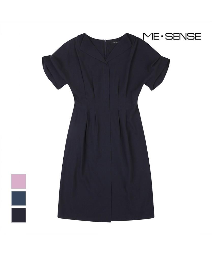 MESENSE Collared Belted Short Sleeve Dress_Mb26Opp115A