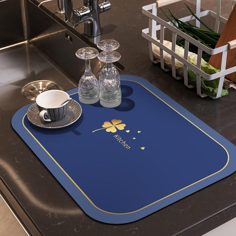 2 buc Covoraș de Drenaj Bucătărie Absorbție Apă Gospodărie Aparat de Cafea Anti-opărire și Anti-alunecare Covoraș de Masă