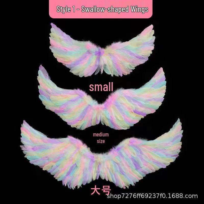 

Colorful Handmade Angel Feather Wings for Children s June 1st Festival Stage Performance Pink Fairy Wand