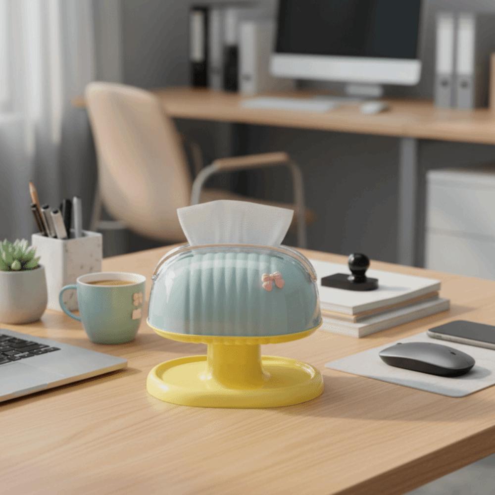 Drawer Paper Box Dust-Proof Dopamine Tissue Box with Shelf Double Layer Napkin Holder Plastic Sealed Paper Towel Case Kitchen