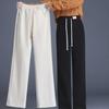 Women's Chenille High-Waist Wide-Leg Pants, Casual Velvet Drape for Autumn and Winter