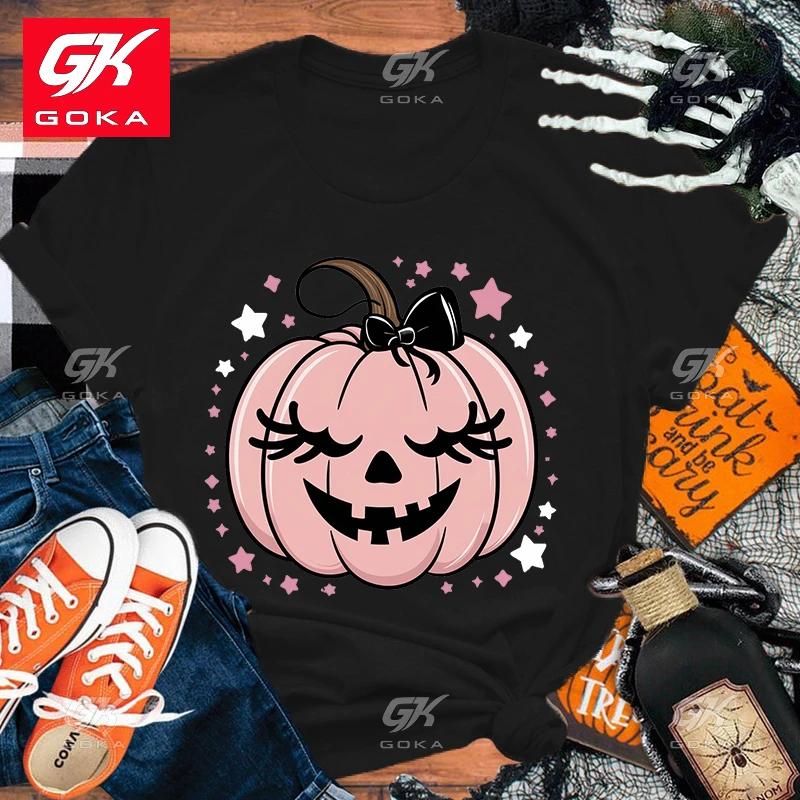 Halloween Pumpkin Printing Cotton T Shirt Fashion Clothing Unisex Short Sleeve Cool Hip Hop Tops Tees Hombre Aesthetic T Shirts