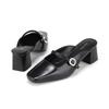 BARBARA 5.5cm Dress Mule Leather Jewel Buckle 2colors Bbj205