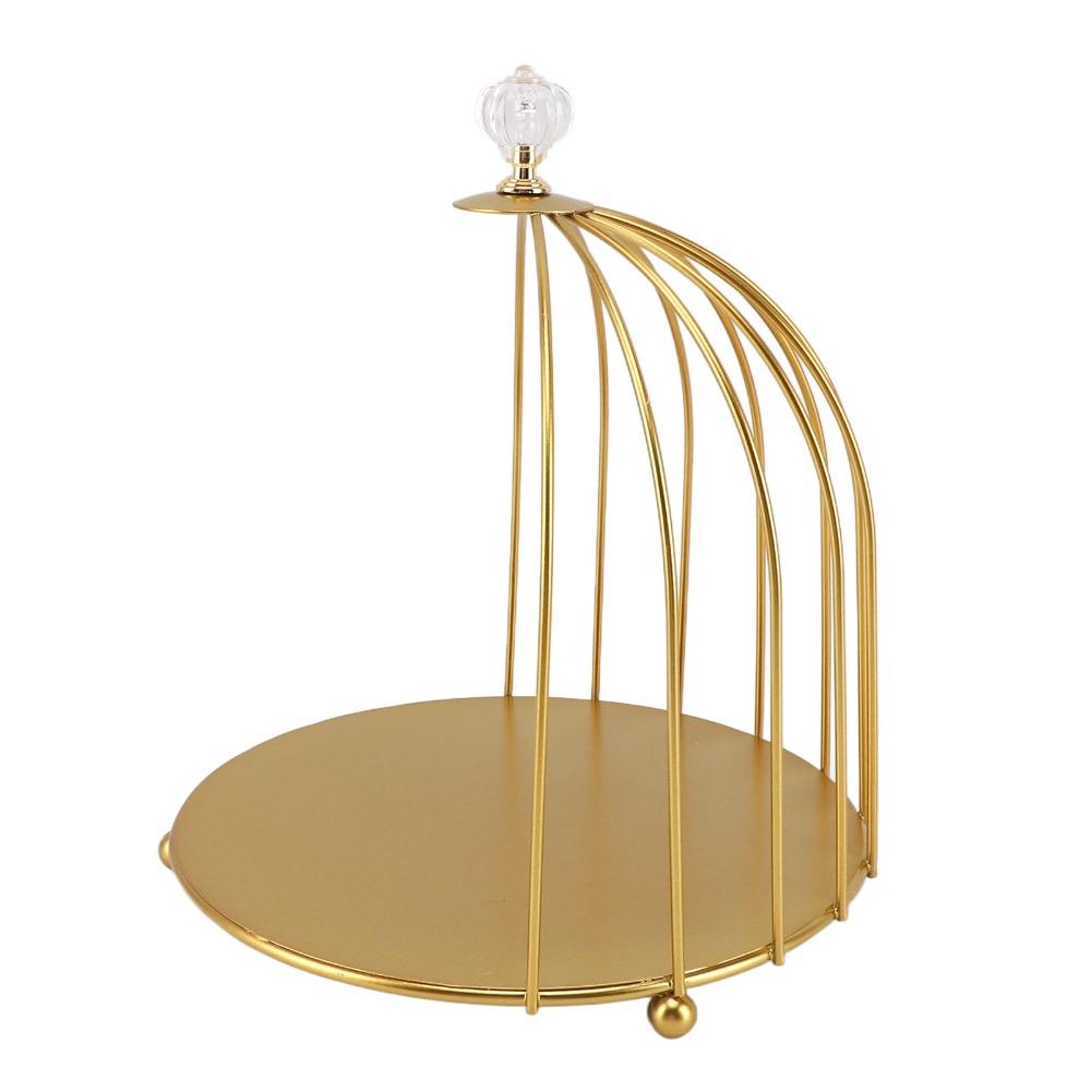 Iron Bird Cage Cosmetic Organizer Elegant Cosmetic Display Stand Cosmetics Display