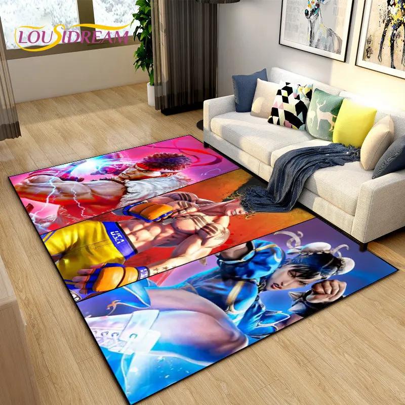 Street Fighter Retro Game Gamer Area Rug,Carpet Rug for Living Room Bedroom Sofa Doormat Decoration, Kid Play Non-slip Floor Mat