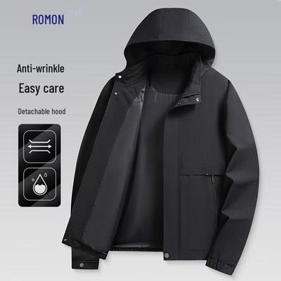 Men's Detachable Hood Anti-Wrinkle Business Casual Jacket