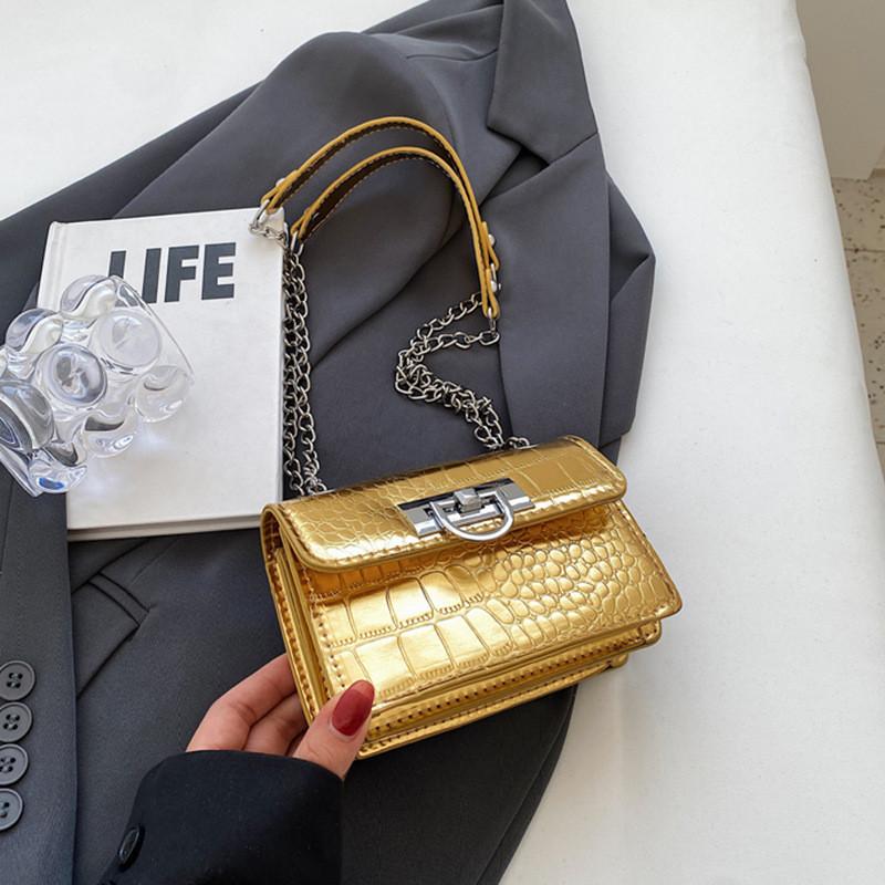 Chic Casual Chain Shoulder Bag Stylish Fashionable Small Square Pu Handbag For Women In Trendy Colors