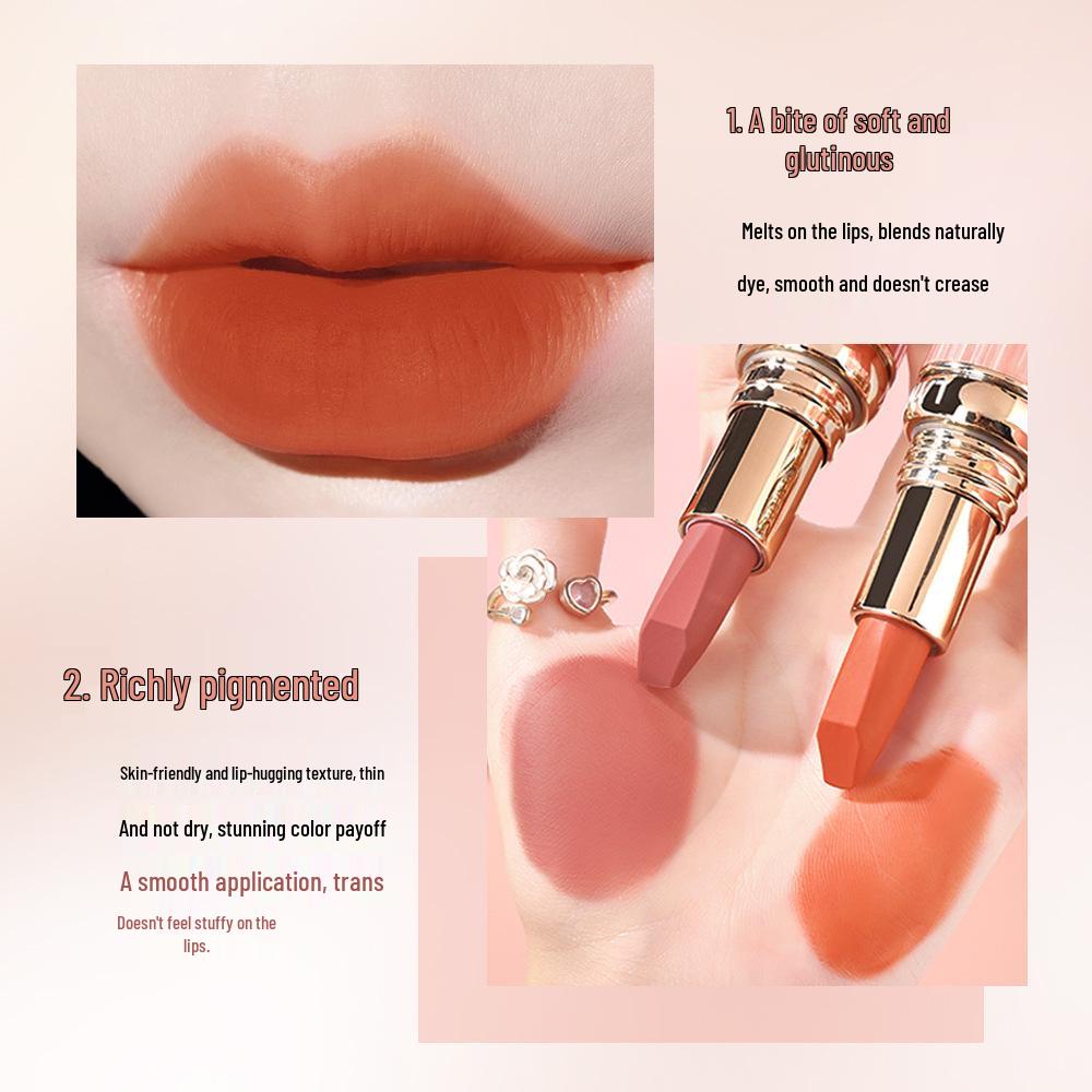 Lan Yi Petal Cinnamon Milk Tea Matte Waterproof Velvet Lipstick