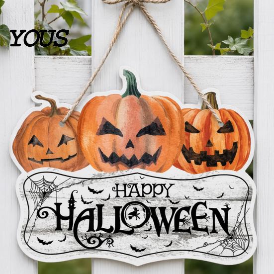 Festive Halloween Hanging Ornament Pumpkin Door Decor, Spooky Wall for Party Eye-catching Decoration Scene, Front Entryway Decoration, Trick or